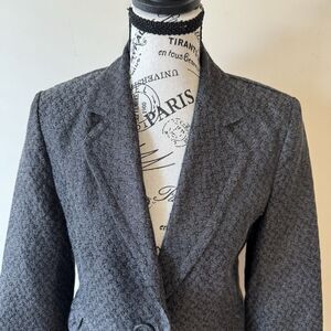 Club Monaco Gray Shimmer Wool Blazer Tailored Professional Career Size 6